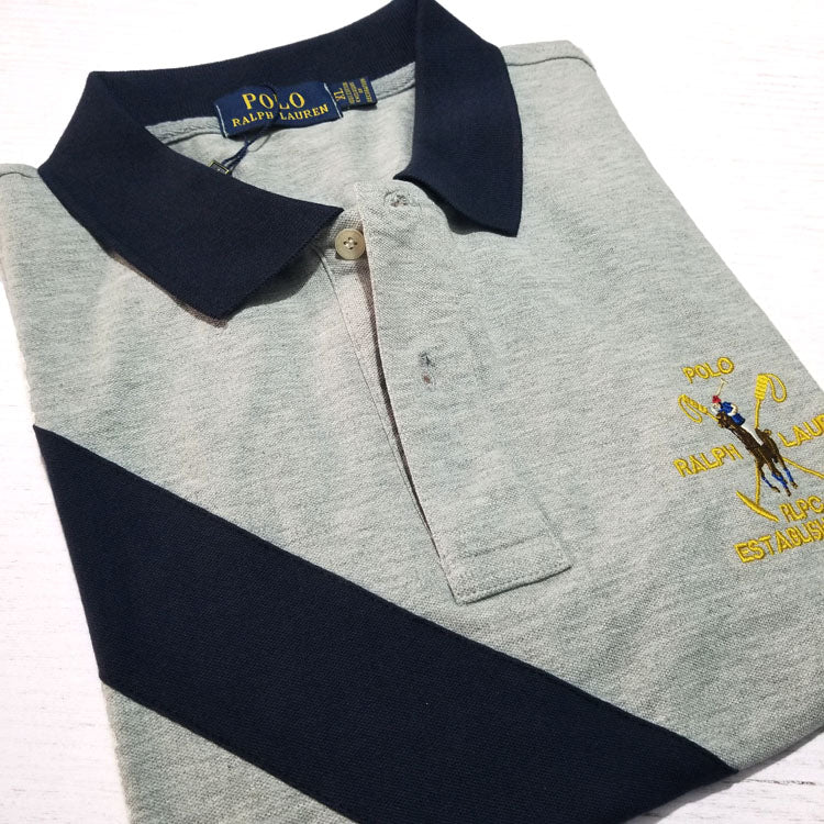 PRL trophy two toned polo shirt | Grey