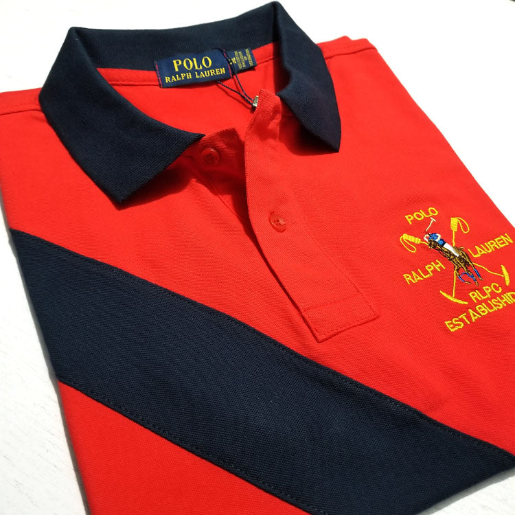 PRL trophy two toned polo shirt | Red