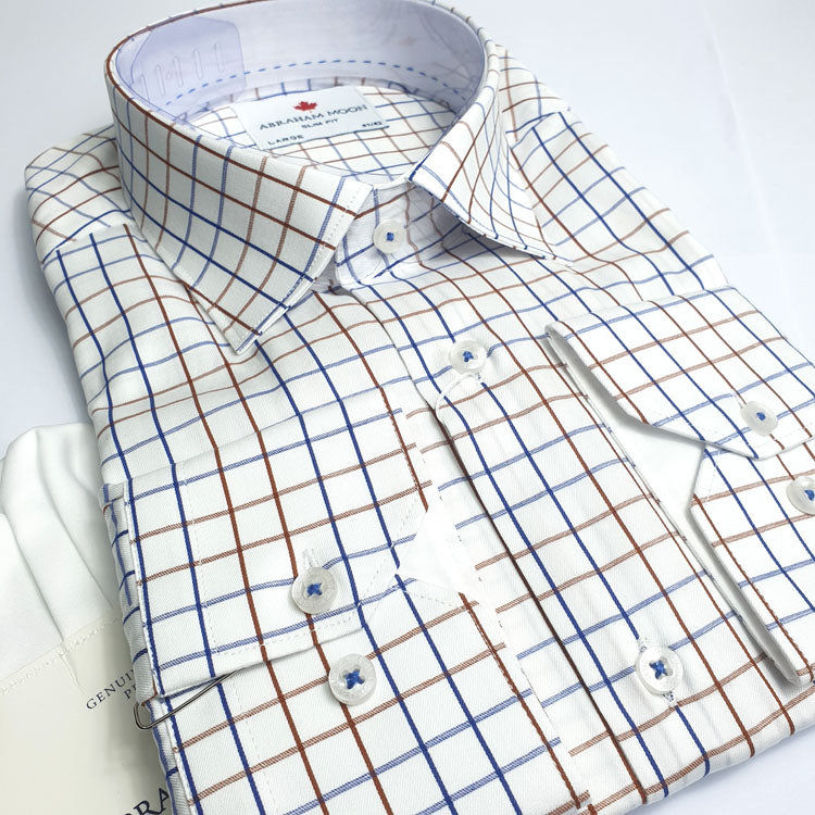 AM check men's Shirt | White