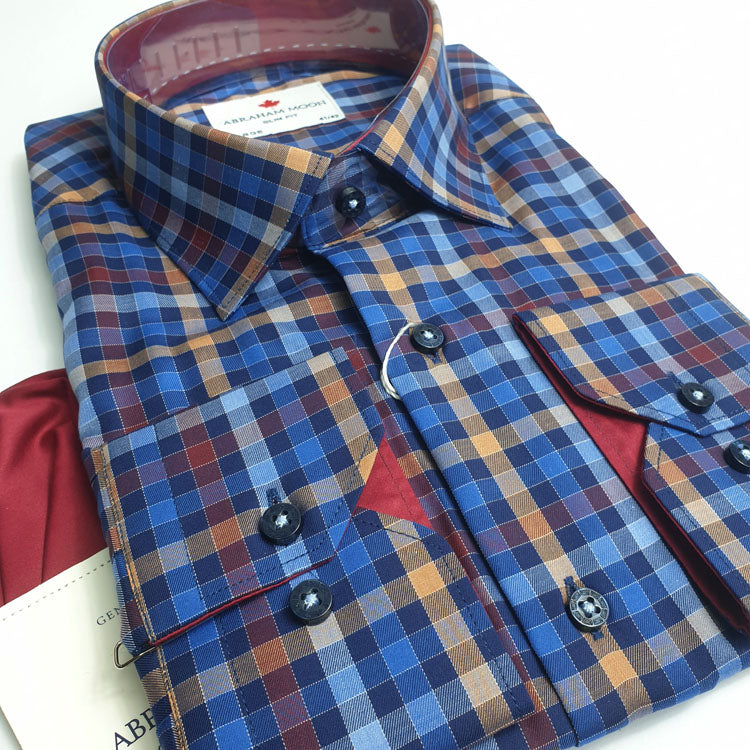 AM check men's Shirt | Blue