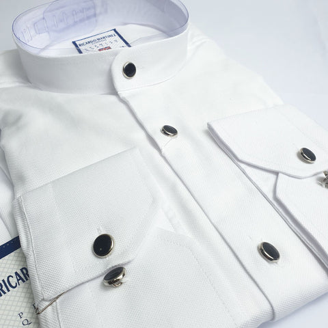 TM Martin Bishop Collar Shirt | White spec