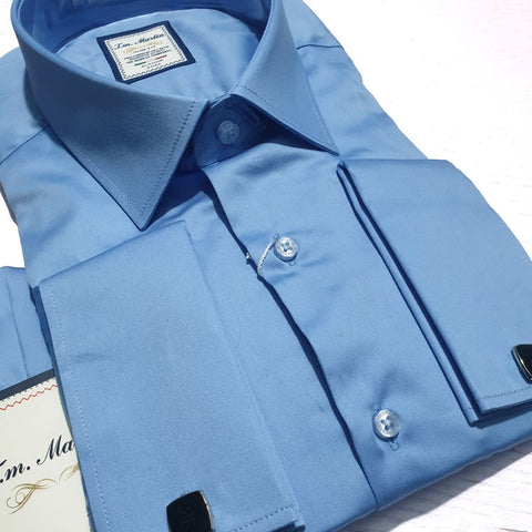 TM Martin men's classic cuffed Shirt | Blue