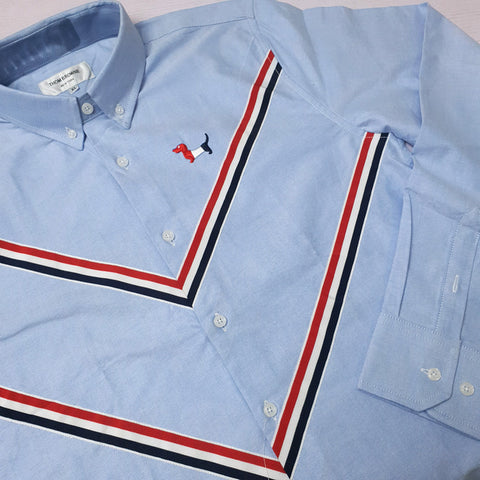 TB V-Pattern dress Shirt for Men | Sky Blue