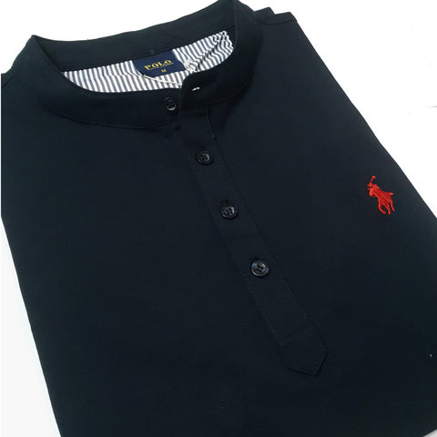PRL half button Tee-shirt | Navy Blue