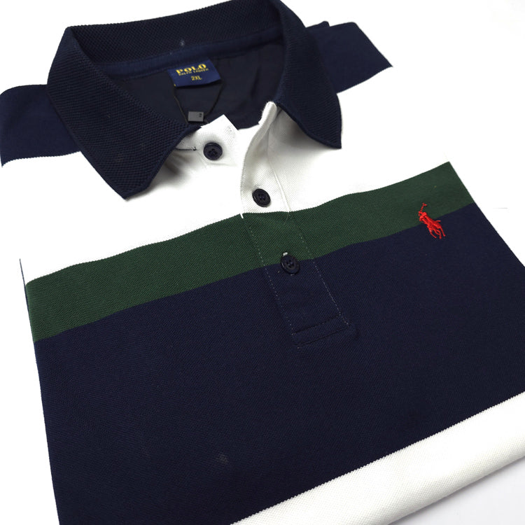 Prl two toned classic polo shirt | Army/Blue
