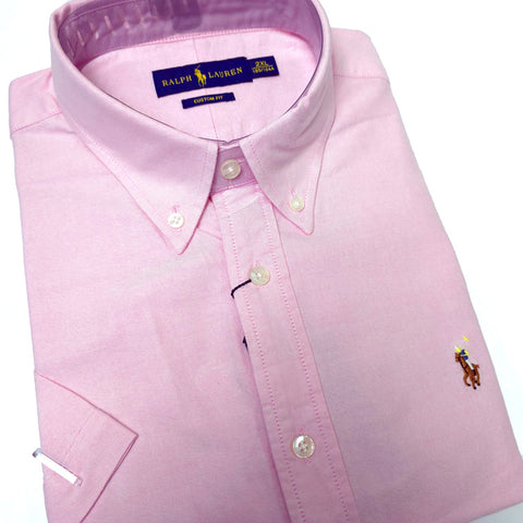 Shortsleeve PRL designer men's dress Shirt | Pink