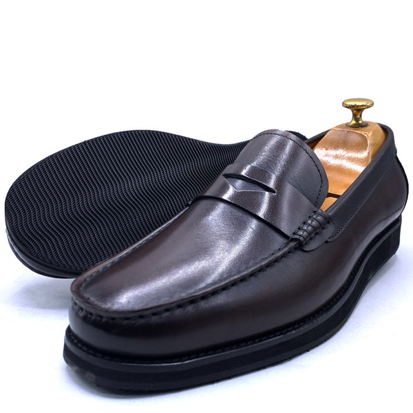 GB leather classy loafers for men | Brown