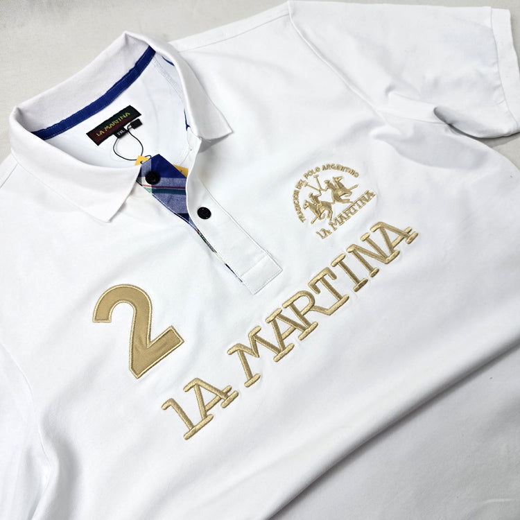 IMT crested polo shirt | White