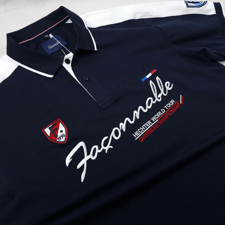 FSN crested polo shirt | Navy blue