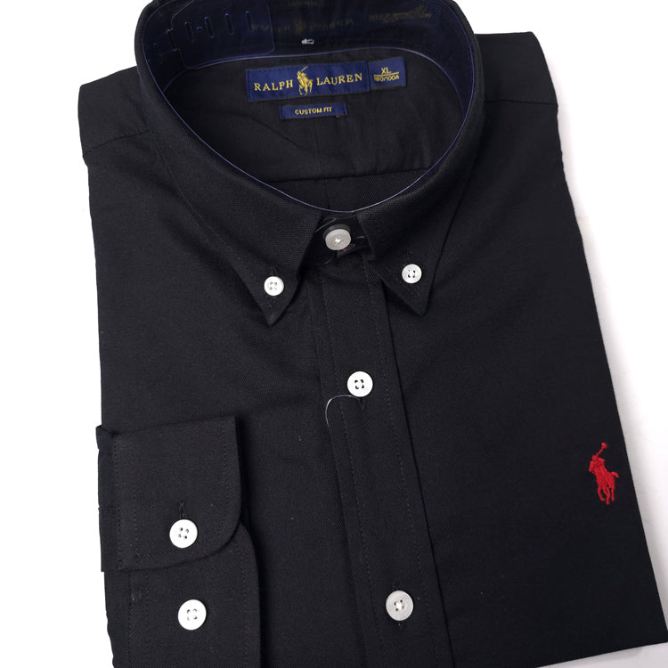 PRL designer men's dress Shirt | Black