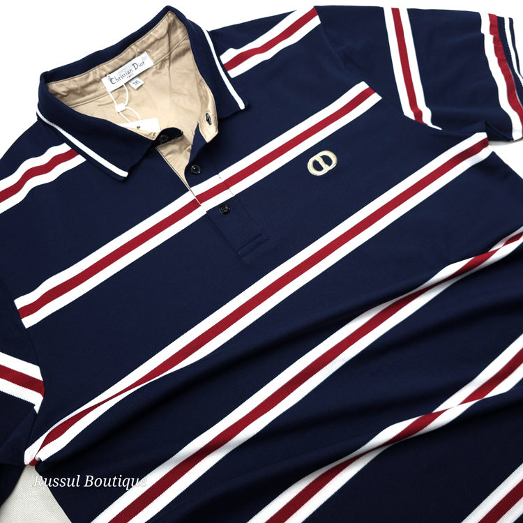 CD striped polo shirt | Blue/Red
