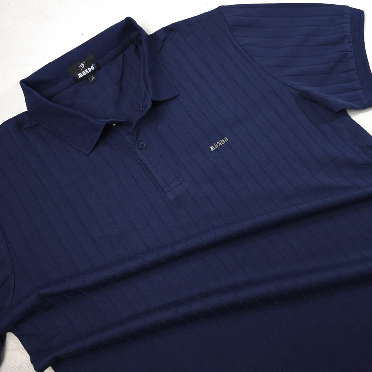 MD Textured polo shirt | Navy blue