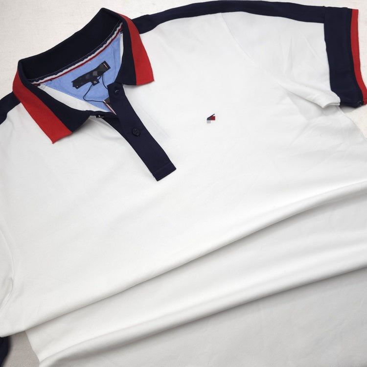 THF T-neck toned designer polo| White