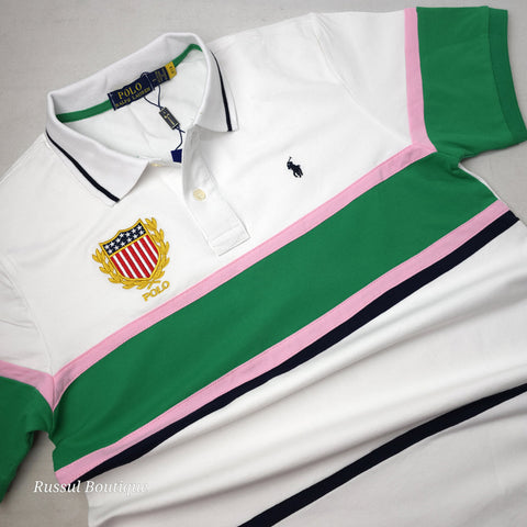 PRL Flags two toned polo shirt | White