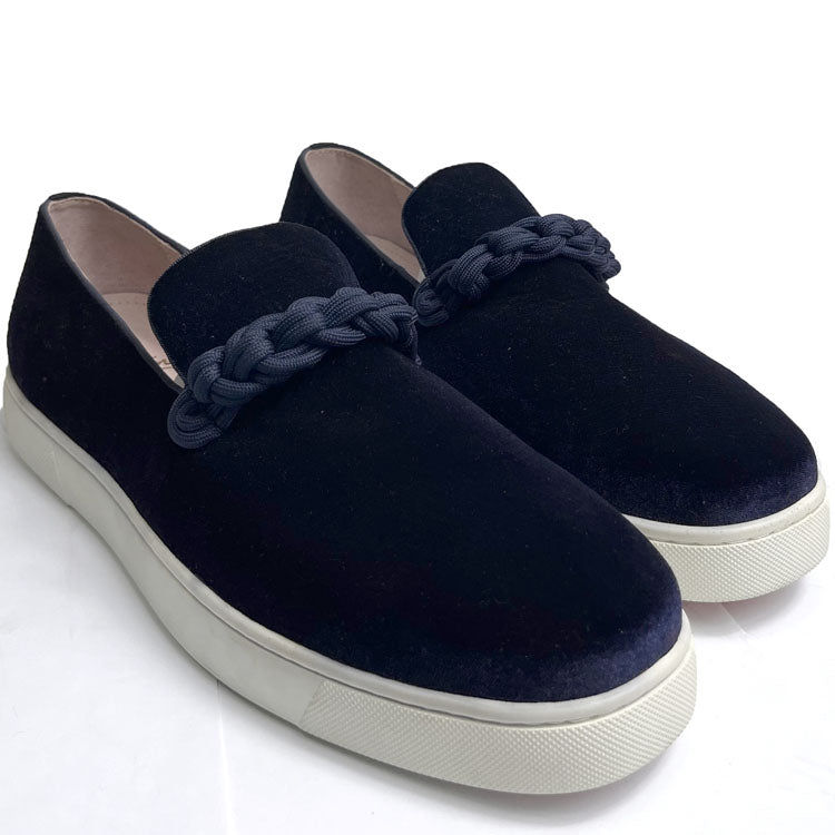 S44,45- LB Suede white soles | Navy Blue