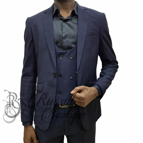 Mens 3-Piece Business Suit | Navy Blue