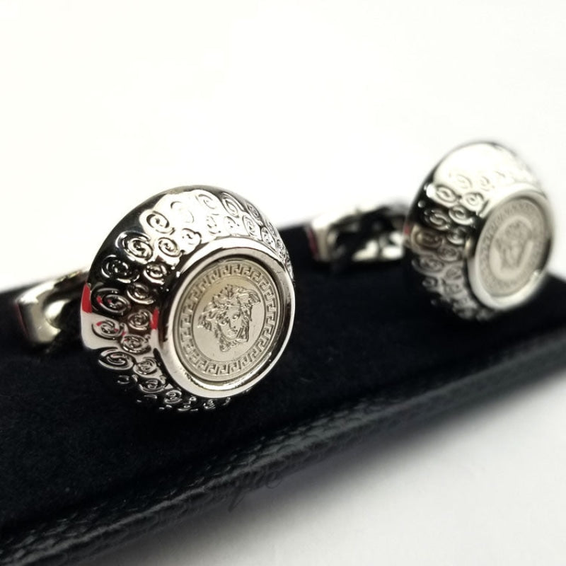 Vsc Textured Mens Cufflinks | Silver