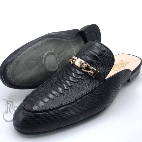 Big- Sf Skin Mules For Men | Black Shoes