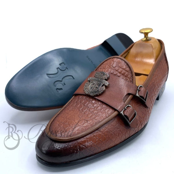 Billionaire Leather Doublestrap Monk Shoe | Brown Shoes