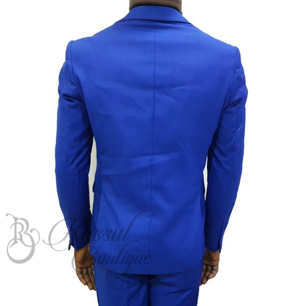 Mens Suit With Single Button |Royal Blue