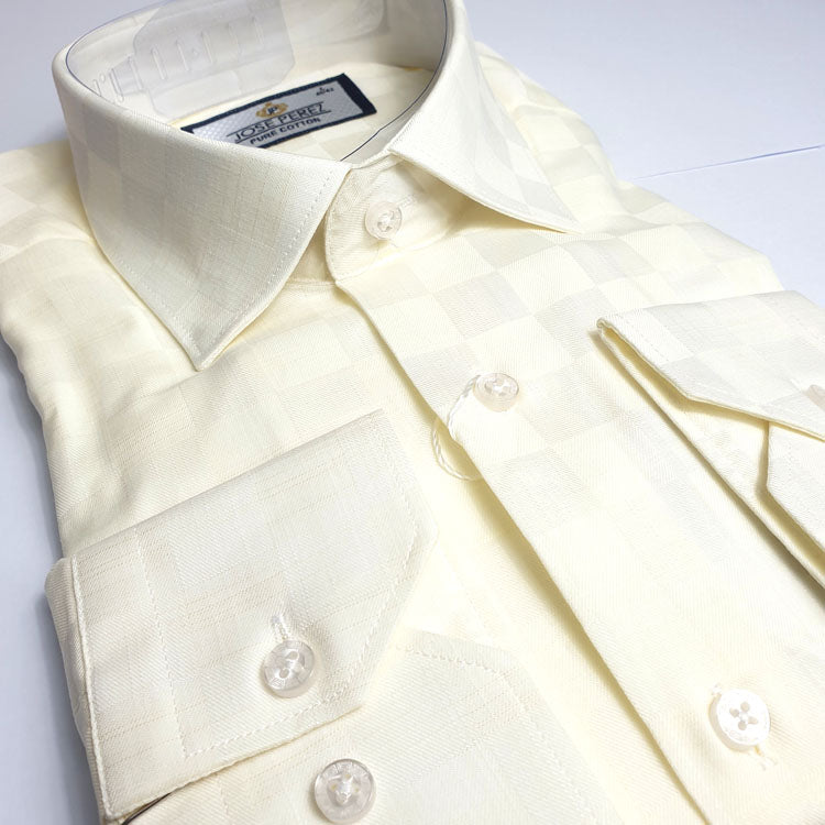 JP patterned men's Shirt | Cream