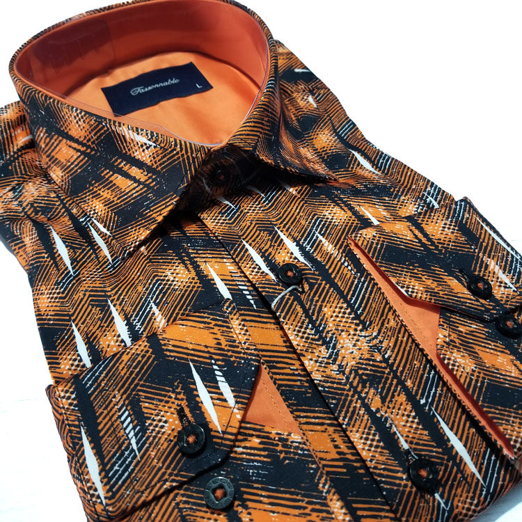 FSH drip print Dress shirt | Orange