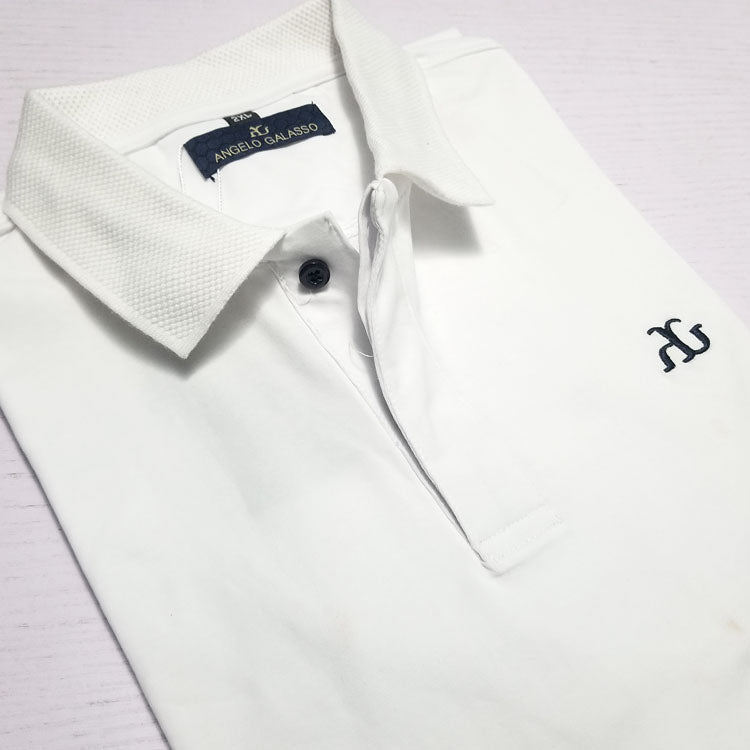 AG designer plain polo shirt | White