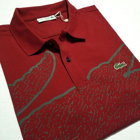 LST croc print polo shirt | Wine