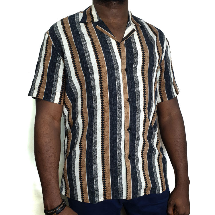 Nino Ropa Cuba striped Shirt | Brown