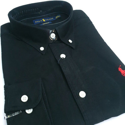 PRL designer men's dress Shirt | Black