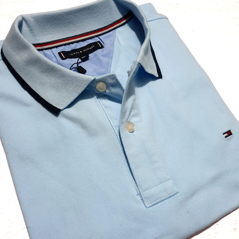 THF designer trim polo shirt | Blue