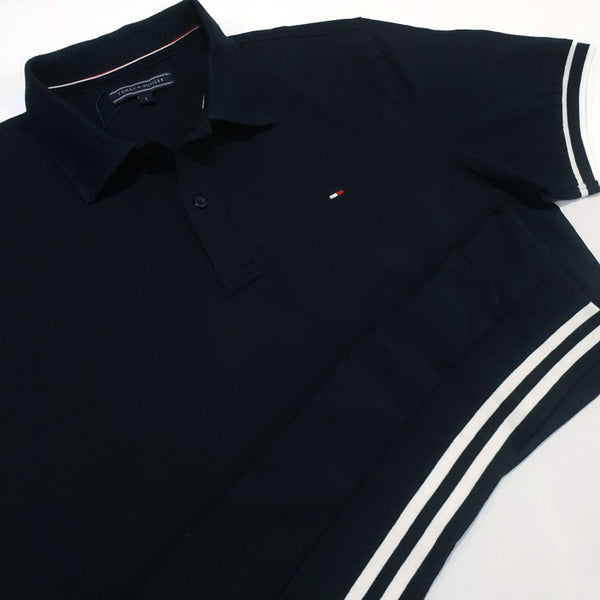 THF banded polo shirt for men | Navy Blue