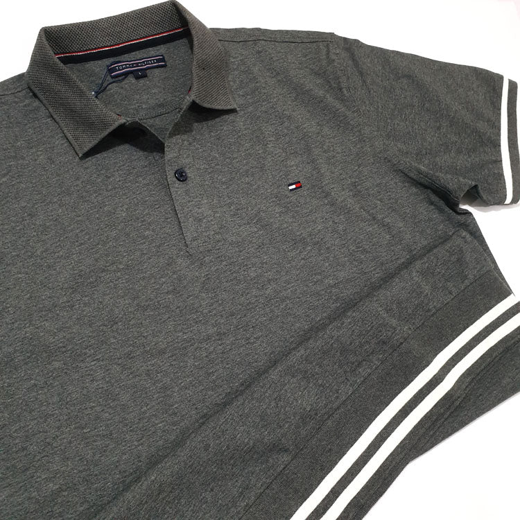 THF banded polo shirt for men | Grey
