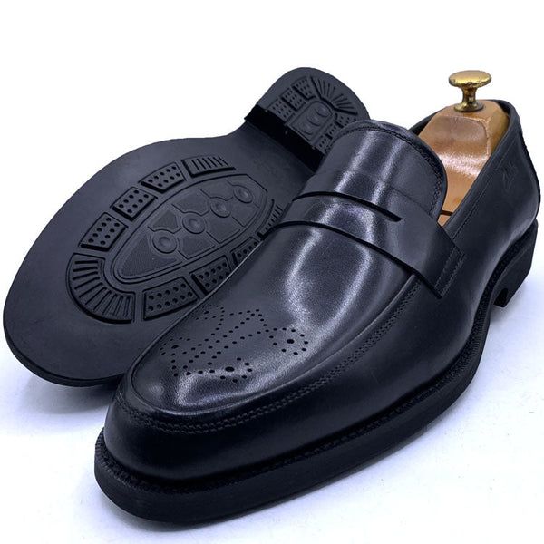 CM leather penny brogues |Black