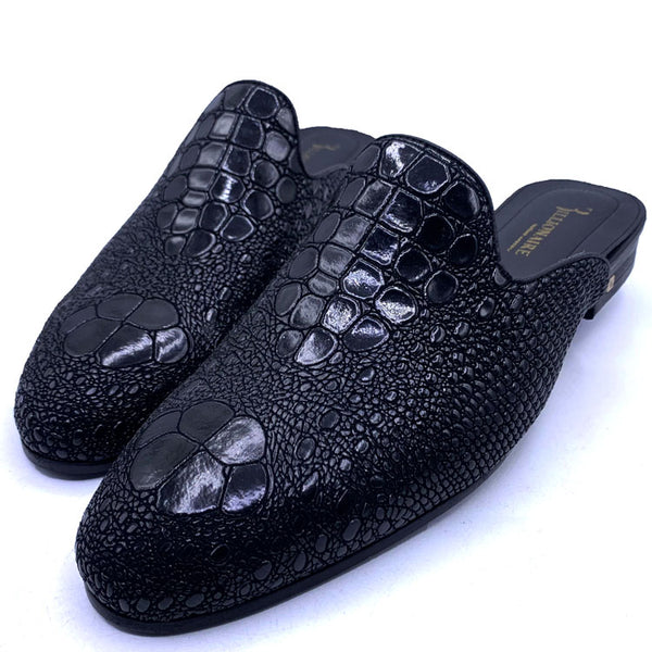 BB skin leather Mules | Black
