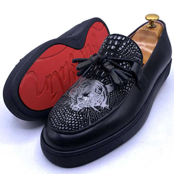 LB King textured tassel black soles | Black