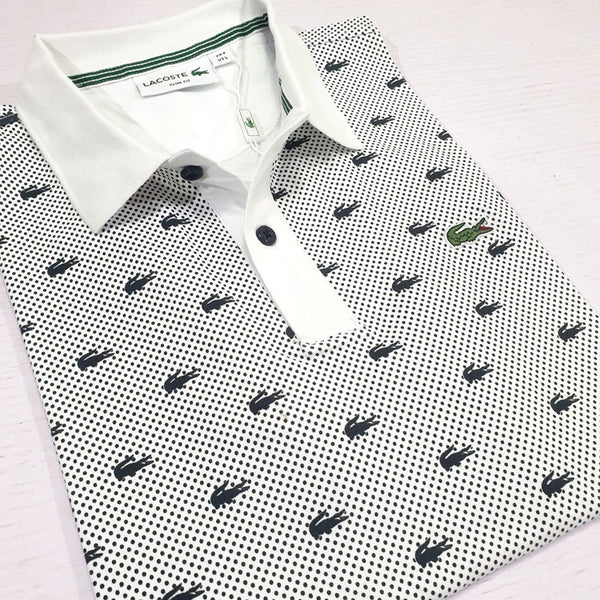 LST print polo shirt | White