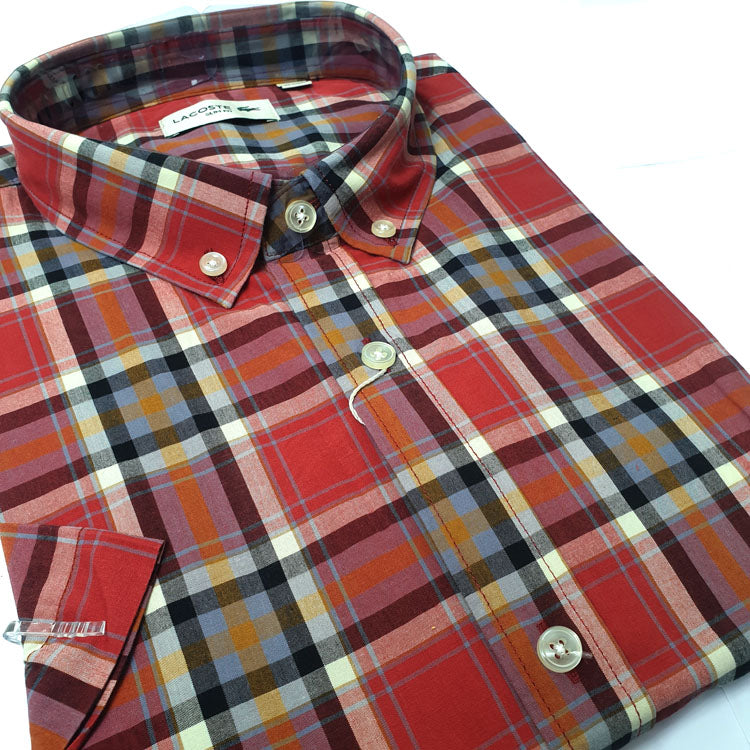 Shortsleeve LST two toned check Shirt | Red