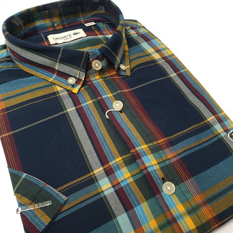 Shortsleeve LST two toned check Shirt | Navy Blue