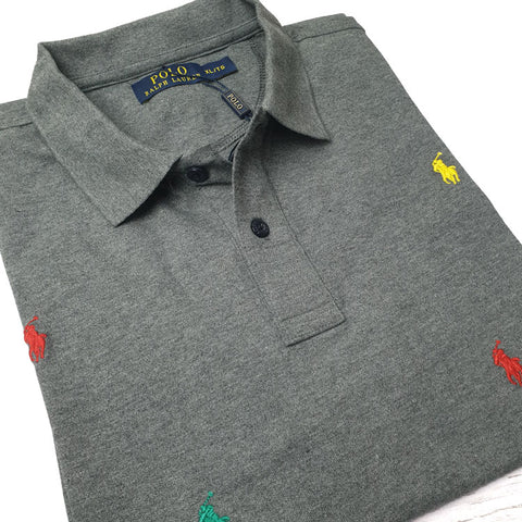 PRL designer droplet men's polo shirt | Grey