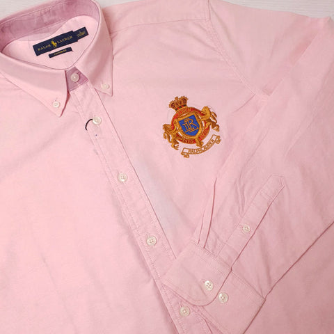 PRL crested dress Shirt | Pink