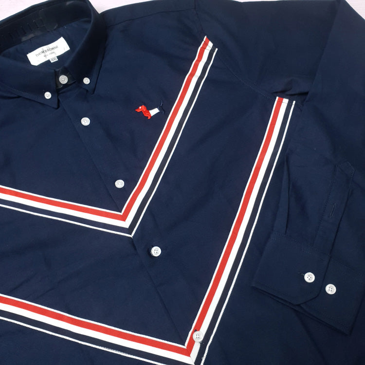 TB V-Pattern dress Shirt for Men | Navy Blue