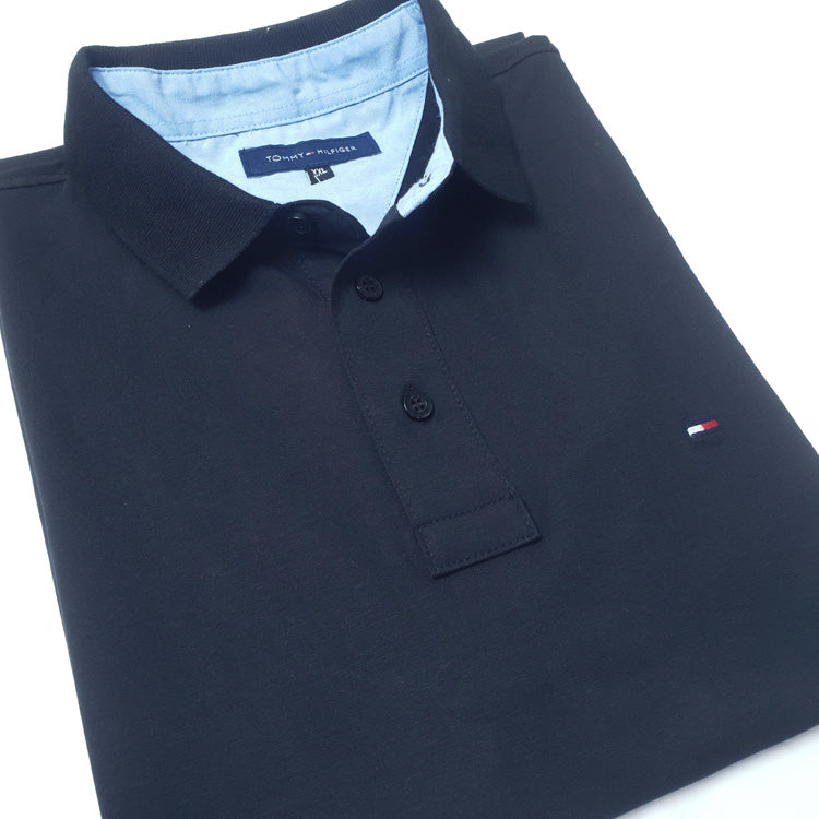 THF designer plain polo shirt | Navy Blue
