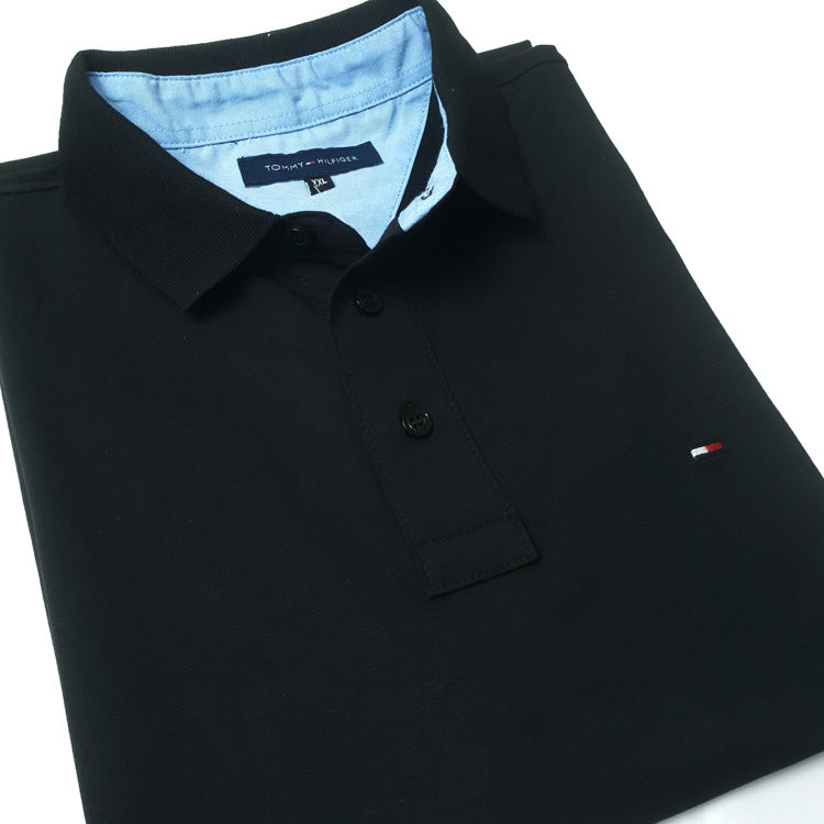 THF designer plain polo shirt | Black