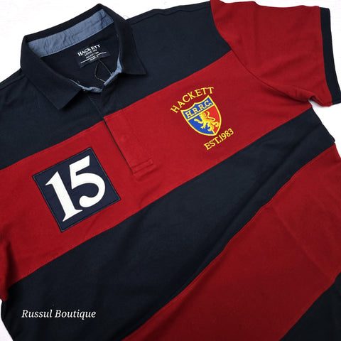 HCK crested two-toned polo shirt | Red/Blue