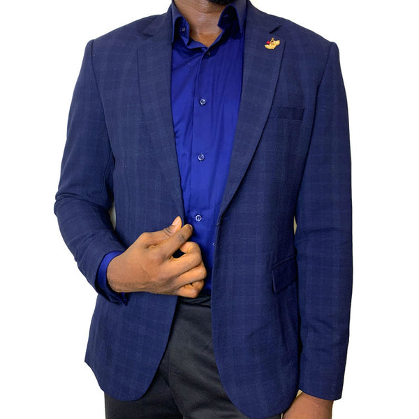 Deep blue formal blazer for men