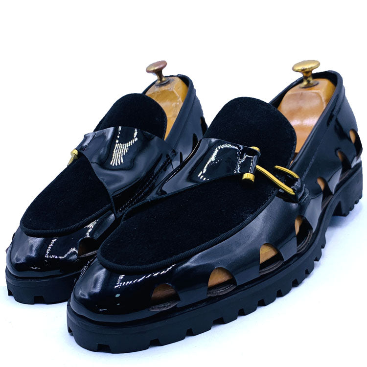 VSC two toned side hook sandals | Black