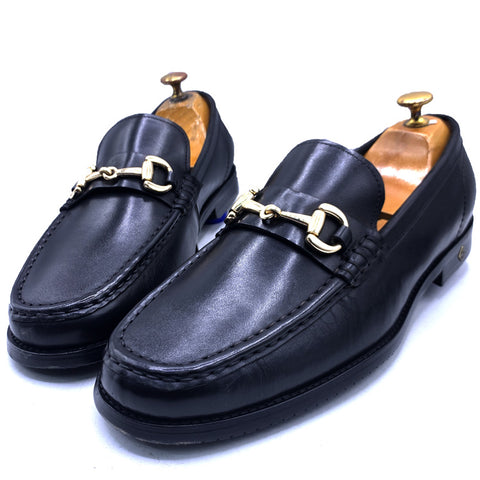 SR horsebit leather loafers | Black