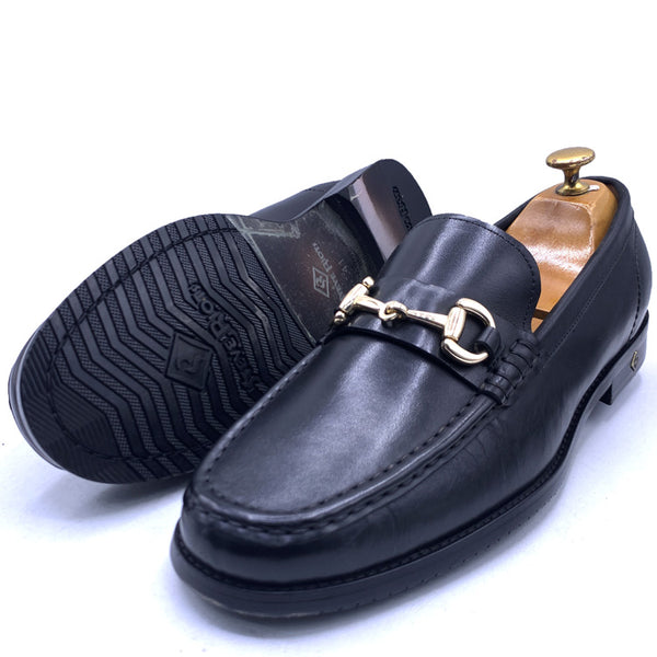 SR horsebit leather loafers | Black