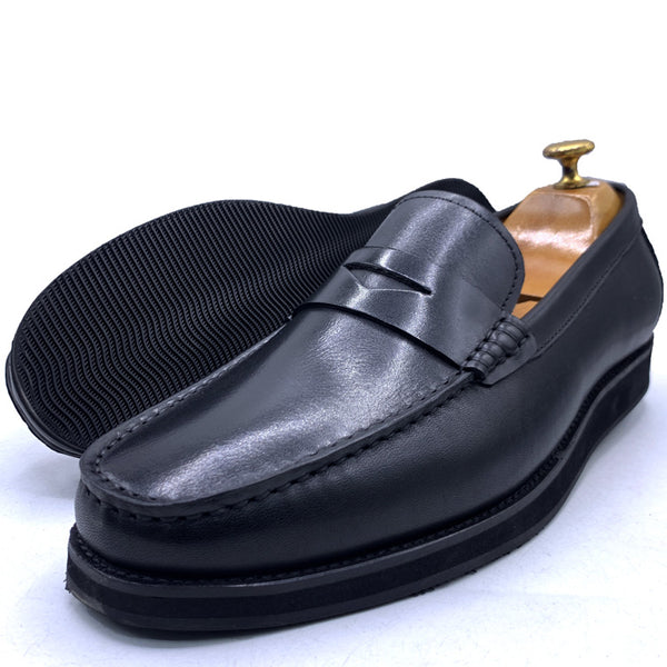 GB leather classy loafers for men | Black